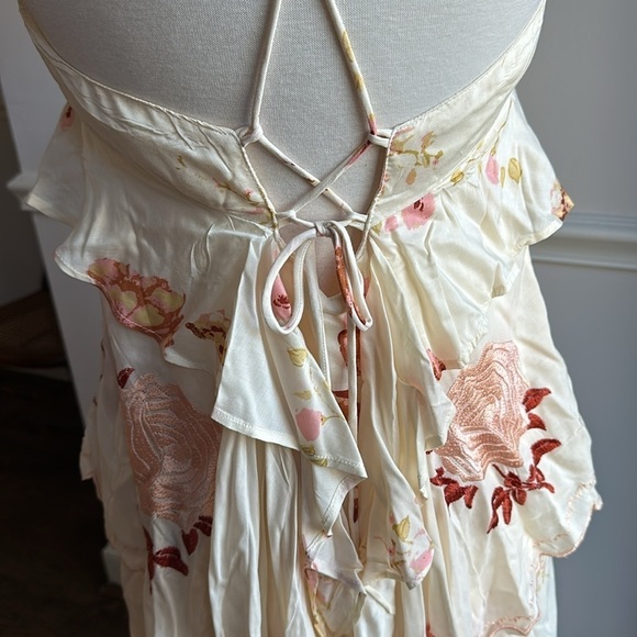 Free People Audrey Printed pink floral Maxi Dress Small NWT - Picture 8 of 9